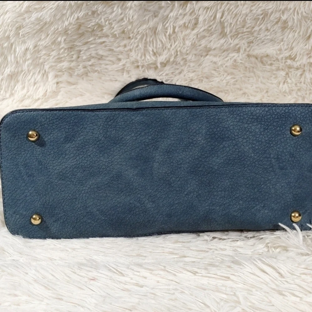 Andrew MARC New York Women's Blue Leather Satchel
